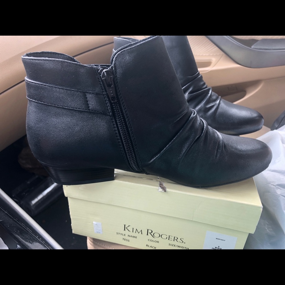 Kim Rogers black booties. NEVER WORN